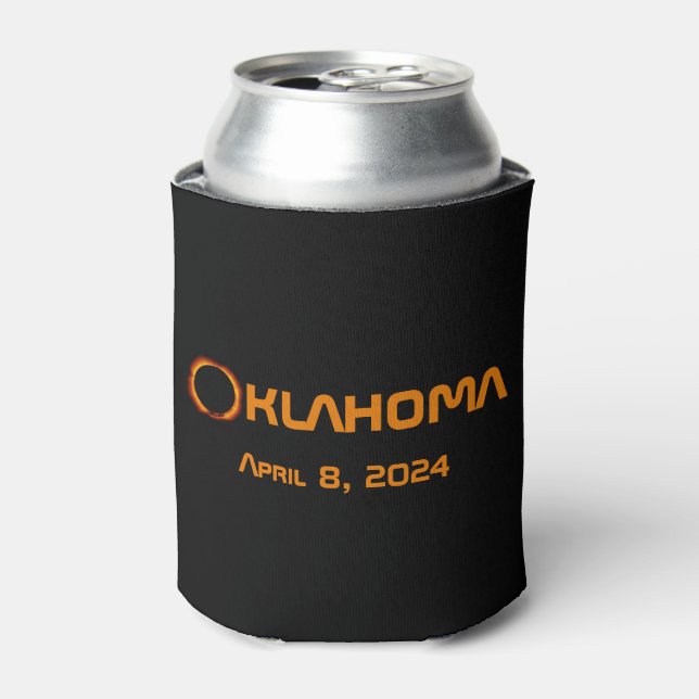 Oklahoma 2024 Total Solar Eclipse  Can Cooler (Can Front)
