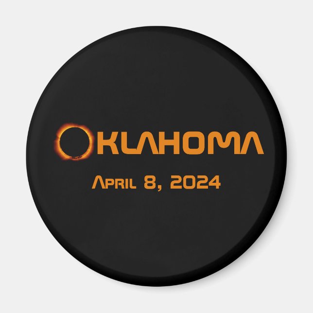 Oklahoma 2024 Total Solar Eclipse  Magnet (Front)
