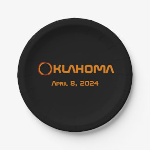 Oklahoma 2024 Total Solar Eclipse  Paper Plate