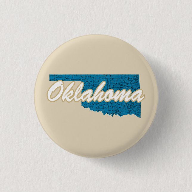 Oklahoma 3 Cm Round Badge (Front)