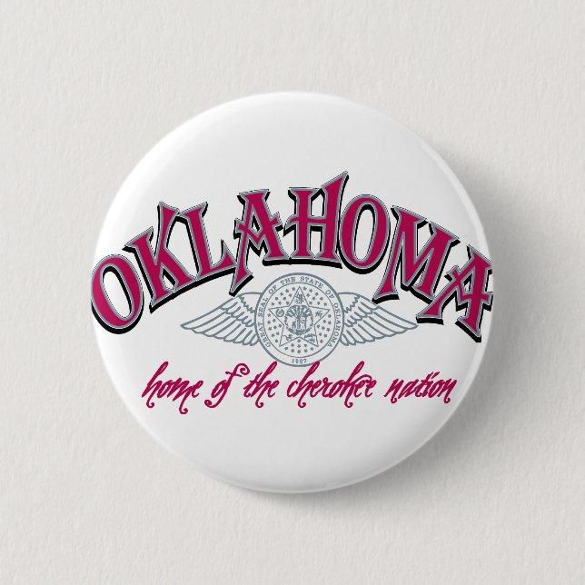 Oklahoma 6 Cm Round Badge (Front)