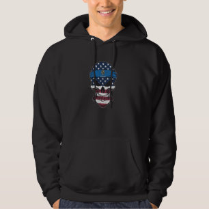 Oklahoma American Flag Skull  State Flag Oklahoma  Hoodie