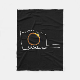 Oklahoma April 8 Total Solar Eclipse Usa Map Total Fleece Blanket