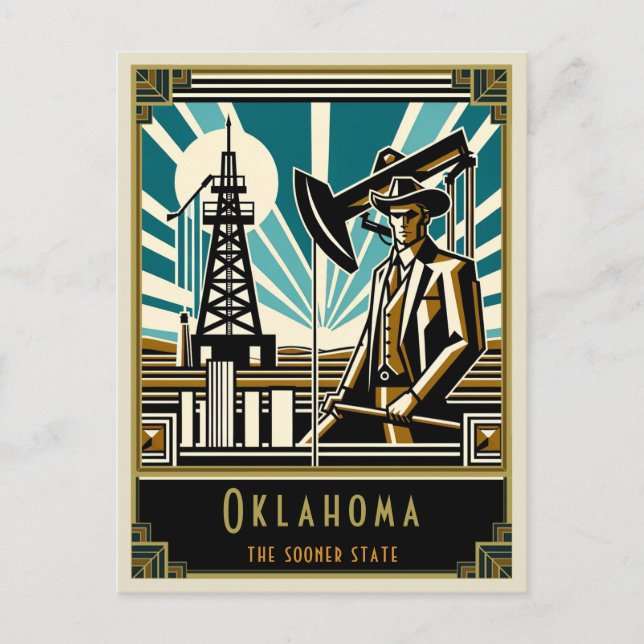 Oklahoma | Art Deco Postcard (Front)