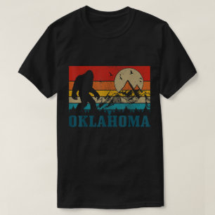 Oklahoma Bigfoot Retro Mountain Art T-Shirt