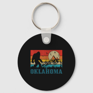 Oklahoma Bigfoot Vintage Mountains Hiking Camping  Key Ring