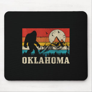 Oklahoma Bigfoot Vintage Mountains Hiking Camping Mouse Pad
