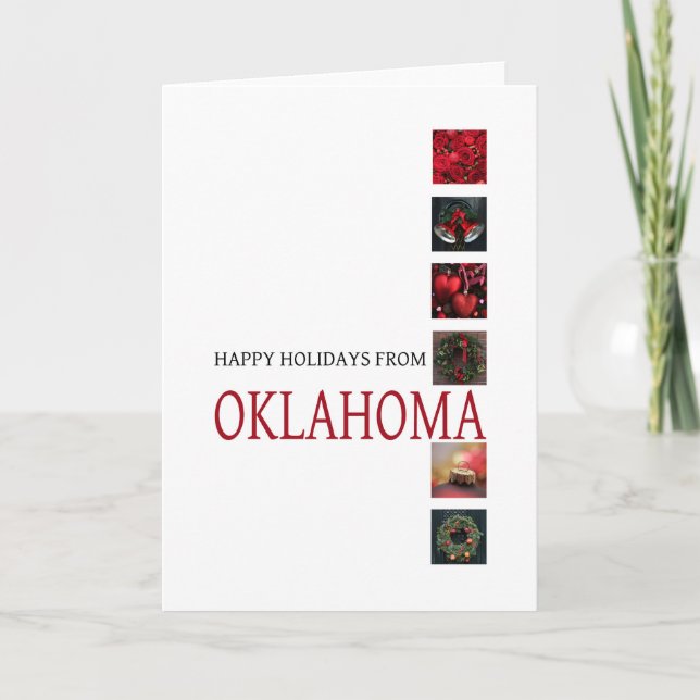 Oklahoma  Christmas Card, state specific Holiday Card (Front)