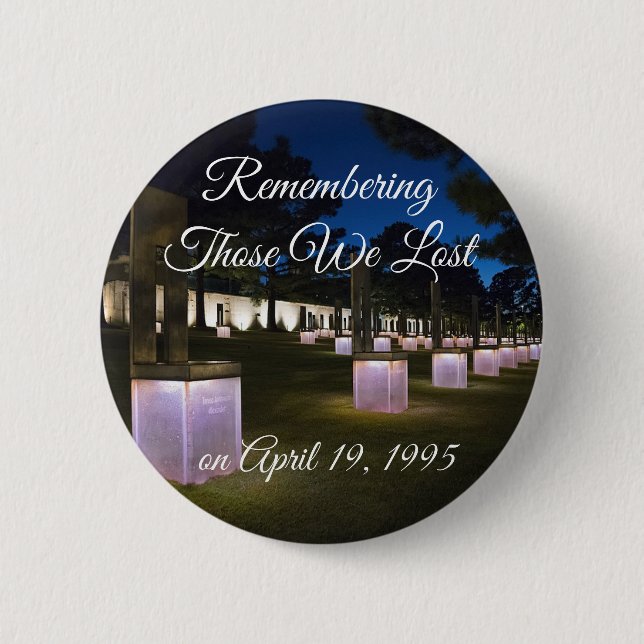 Oklahoma City Bombing Remembrance Button (Front)