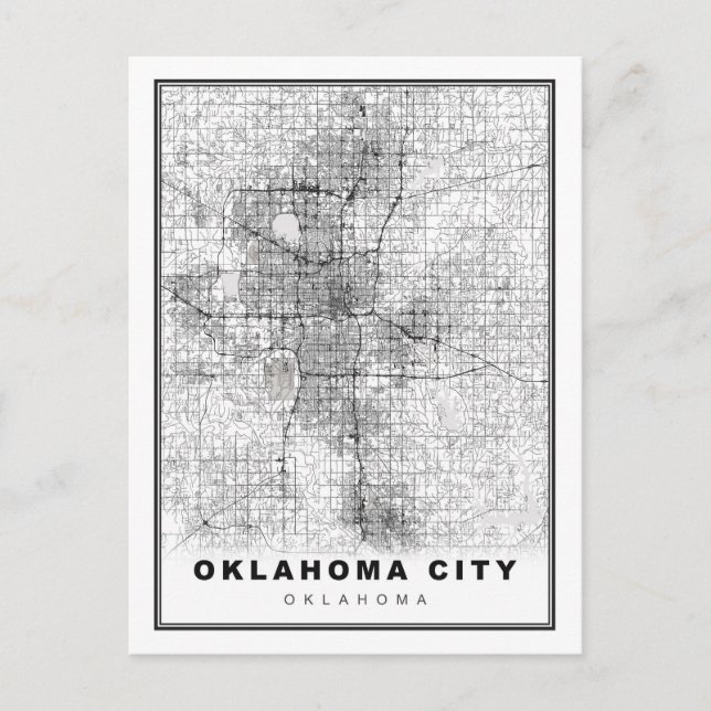 Oklahoma City Map Holiday Postcard (Front)