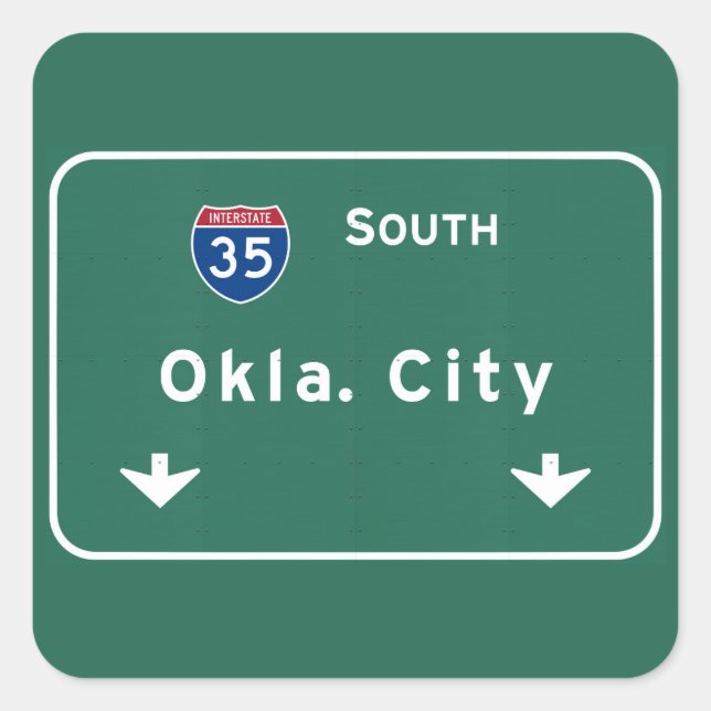 Oklahoma City ok Interstate Highway Freeway : Square Sticker (Front)