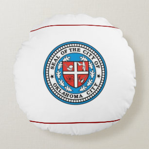 Oklahoma city (Oklahoma) City flag Round Cushion