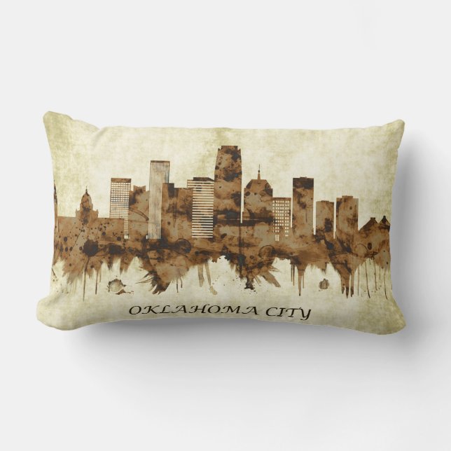 Oklahoma City Oklahoma Cityscape Lumbar Cushion (Front)