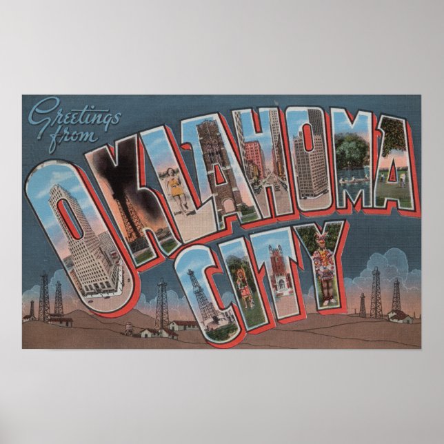 Oklahoma City, Oklahoma (Oil Fields) Poster (Front)