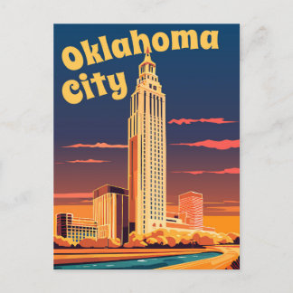 Oklahoma City, Oklahoma River Passing the City Postcard