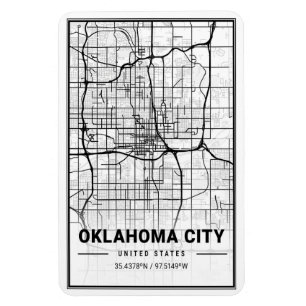 Oklahoma City Oklahoma USA Travel City Map Poster Magnet