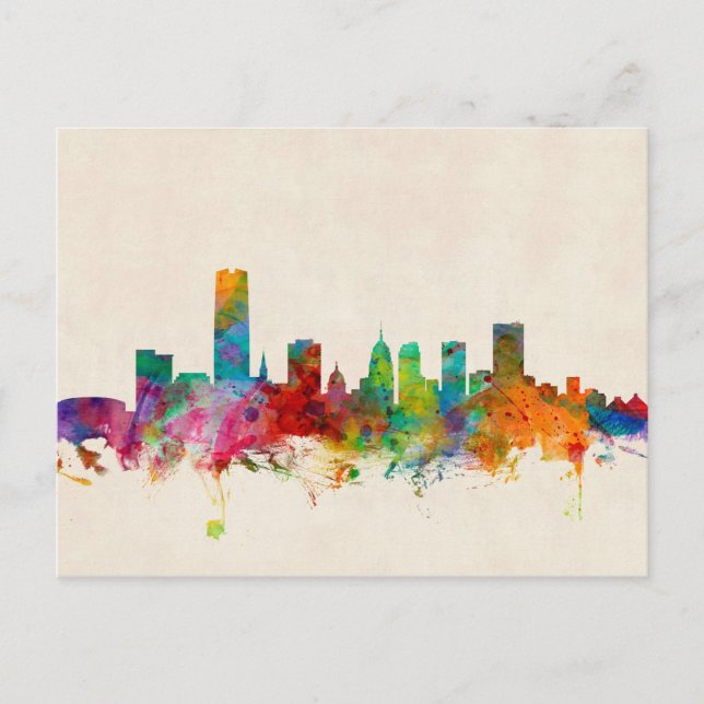 Oklahoma City Skyline Cityscape Postcard (Front)
