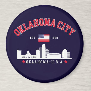 Oklahoma City Skyline & Flag Souvenir Magnet