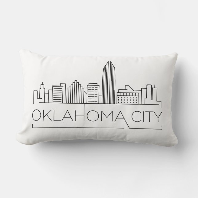 Oklahoma City Skyline Lumbar Pillow (Front)