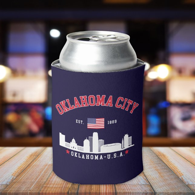 Oklahoma City Skyline Patriotic Can Cooler (Creator Uploaded)