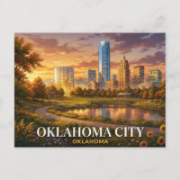 Oklahoma City Travel Postcard | Skyline Souvenir