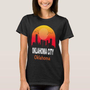 Oklahoma City Vintage Sunset Retro City State USA T-Shirt