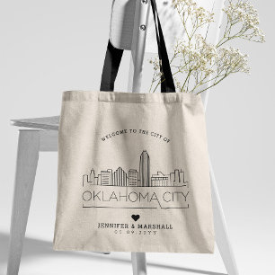 Oklahoma City Wedding Stylised Skyline Tote Bag