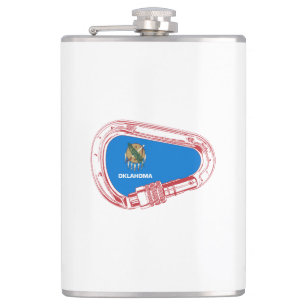 Oklahoma Climbing Carabiner Hip Flask