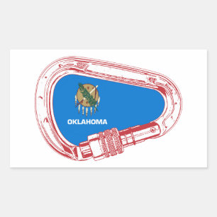 Oklahoma Climbing Carabiner Rectangular Sticker