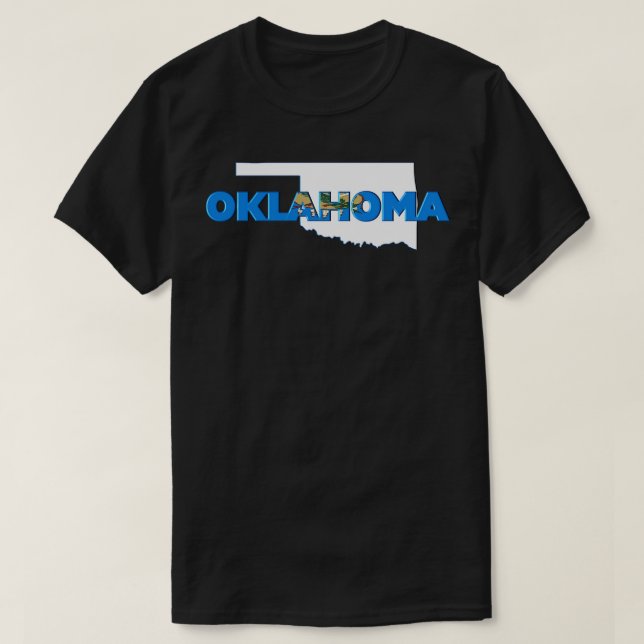 Oklahoma Coloured State Letters T-Shirt (Design Front)