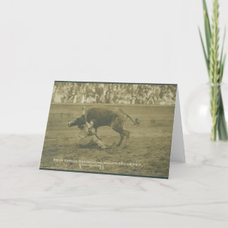 Oklahoma Culy bulldogging. Card