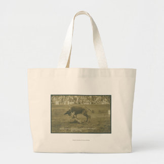 Oklahoma Culy bulldogging. Large Tote Bag