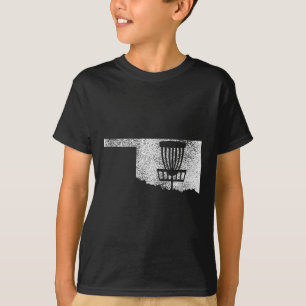 Oklahoma Disc Golf State With Basket Distressed Gr T-Shirt