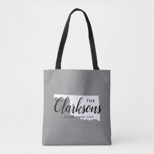 Oklahoma Family Monogram State Tote Bag