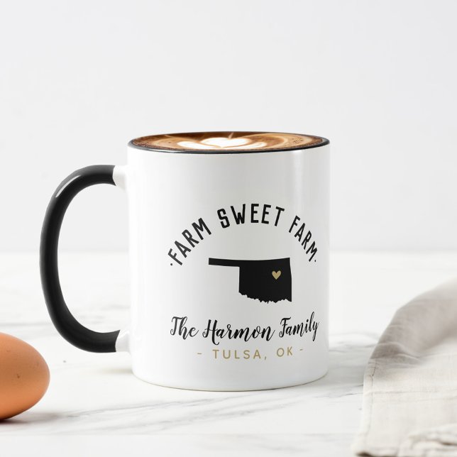 Oklahoma Farm Sweet Farm Family Monogram Mug (Creator Uploaded)