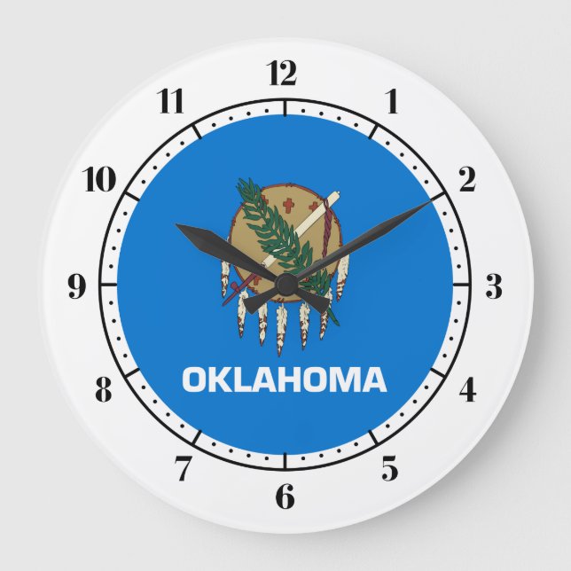 Oklahoma  flag, American state flag Large Clock (Front)