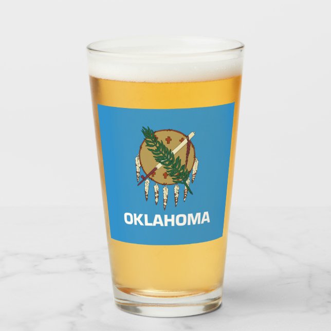 Oklahoma flag  glass (Front Filled)