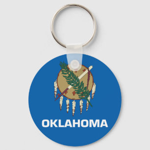 Oklahoma flag key ring