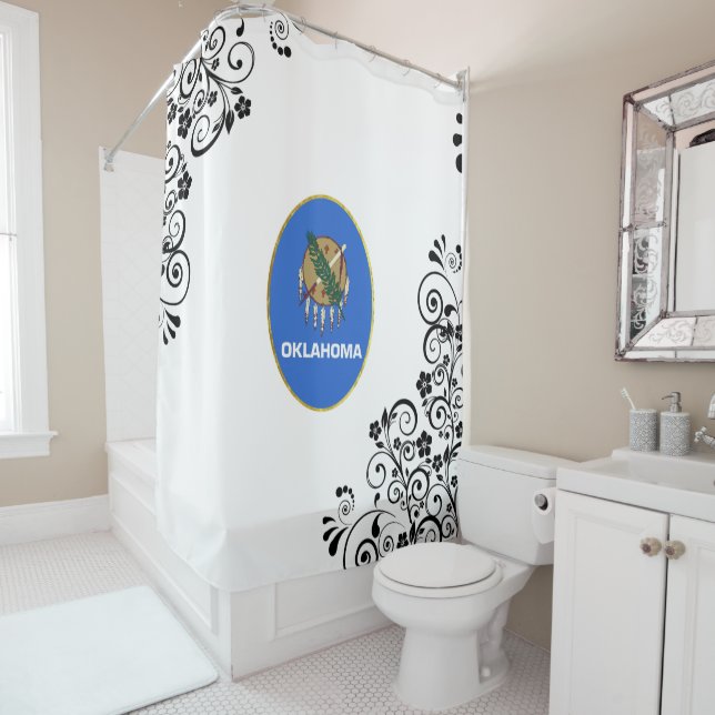 Oklahoma flag shower curtain (In Situ)