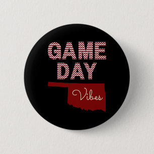 Oklahoma Football Game Day Vibes Fall Tailgate 6 Cm Round Badge