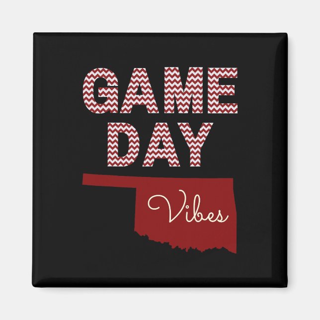 Oklahoma Football Game Day Vibes Fall Tailgate  Magnet (Front)