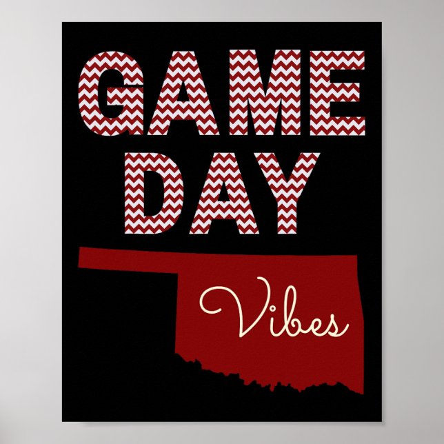 Oklahoma Football Game Day Vibes Fall Tailgate  Poster (Front)
