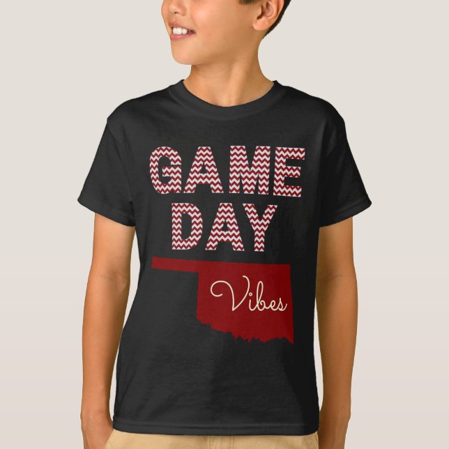 Oklahoma Football Game Day Vibes Fall Tailgate  T-Shirt (Front)