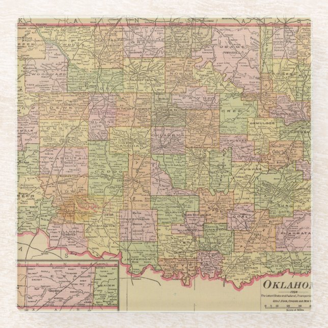 Oklahoma Glass Coaster (Front)