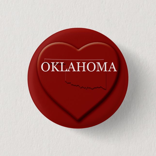 Oklahoma Heart Map Design Button (Front)
