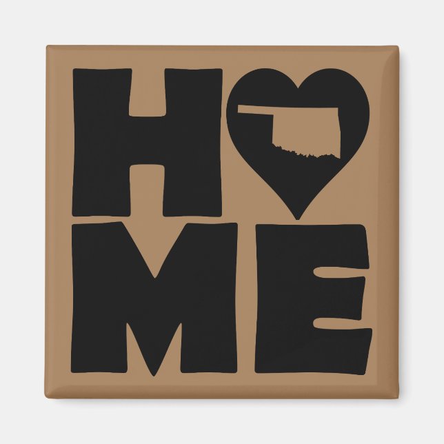Oklahoma Home Heart State Fridge Magnet (Front)