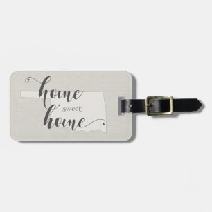 Oklahoma - Home Sweet Home burlap-look Luggage Tag
