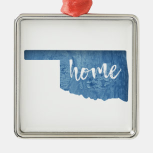 Oklahoma Home Wood Grain Metal Tree Decoration