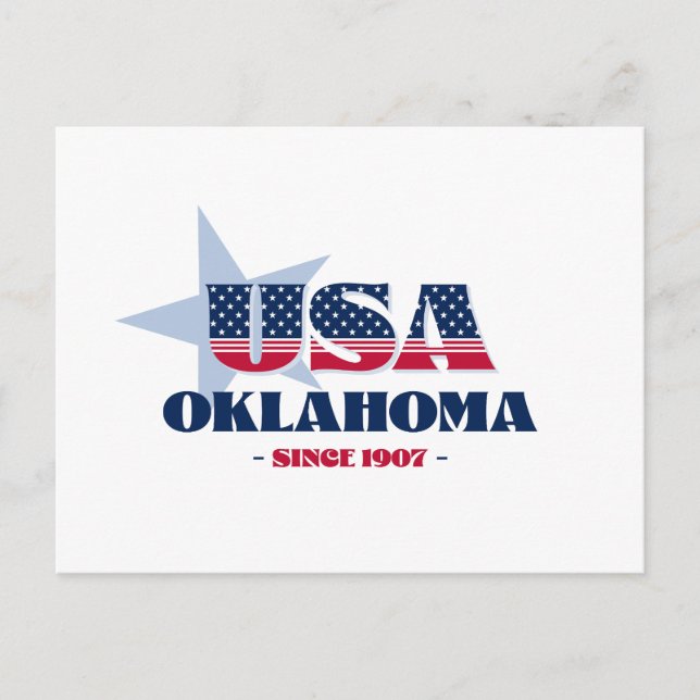 Oklahoma in Red, White, and Blue Postcard (Front)