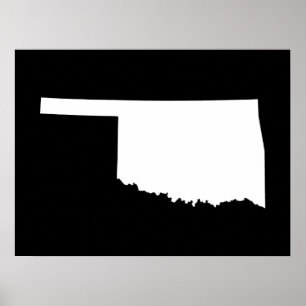 Oklahoma in White and Black Poster